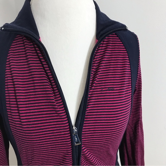 Lauren Ralph Lauren Active Pink and Blue Zip Up Sweater - Picture 5 of 11